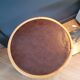 Vintage side table, end table with faux leather top