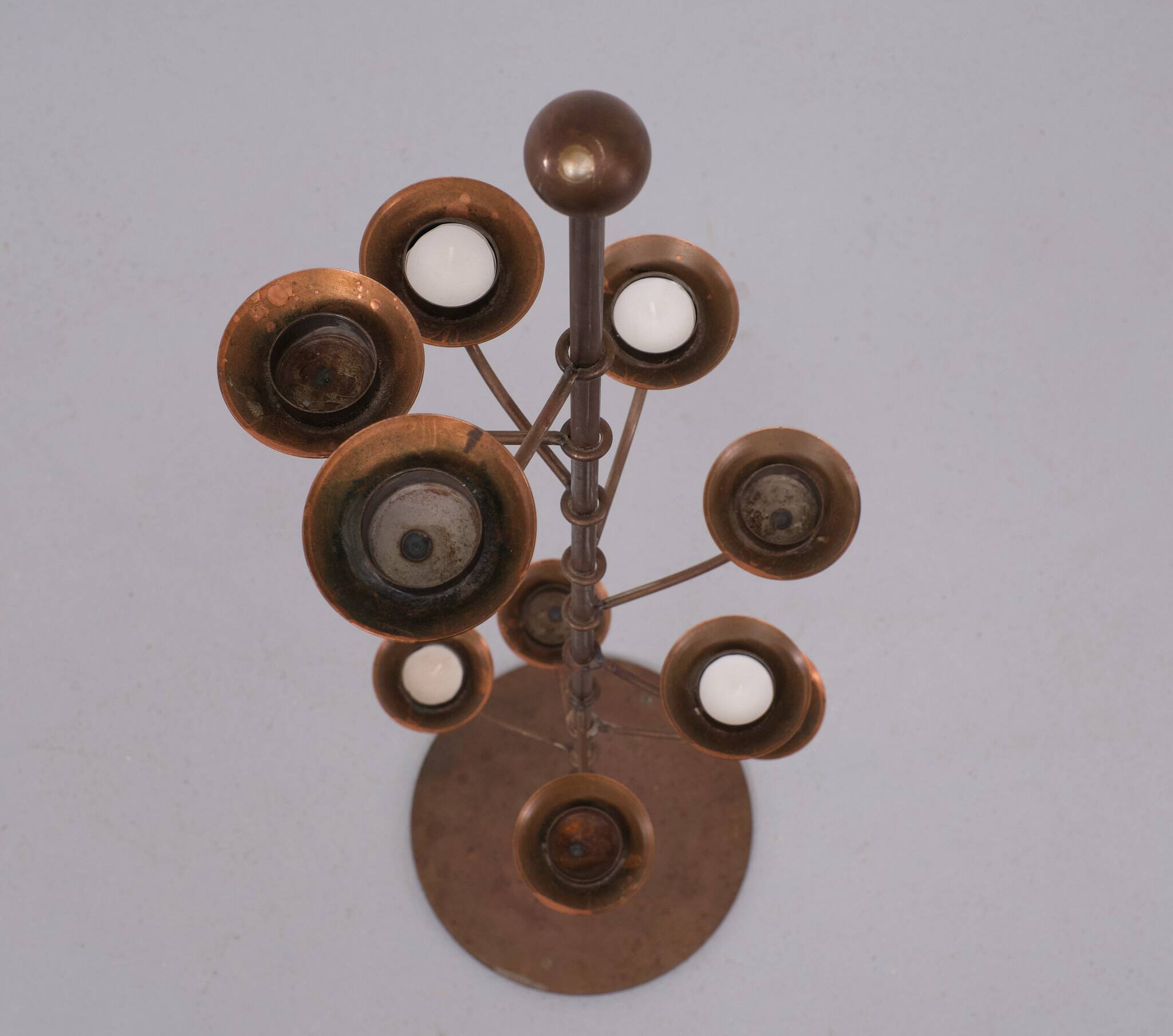 Scandinavian Brass standing candle stick 1960s