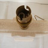 Cream cracked ceramic lamp base in Scandinavian style.