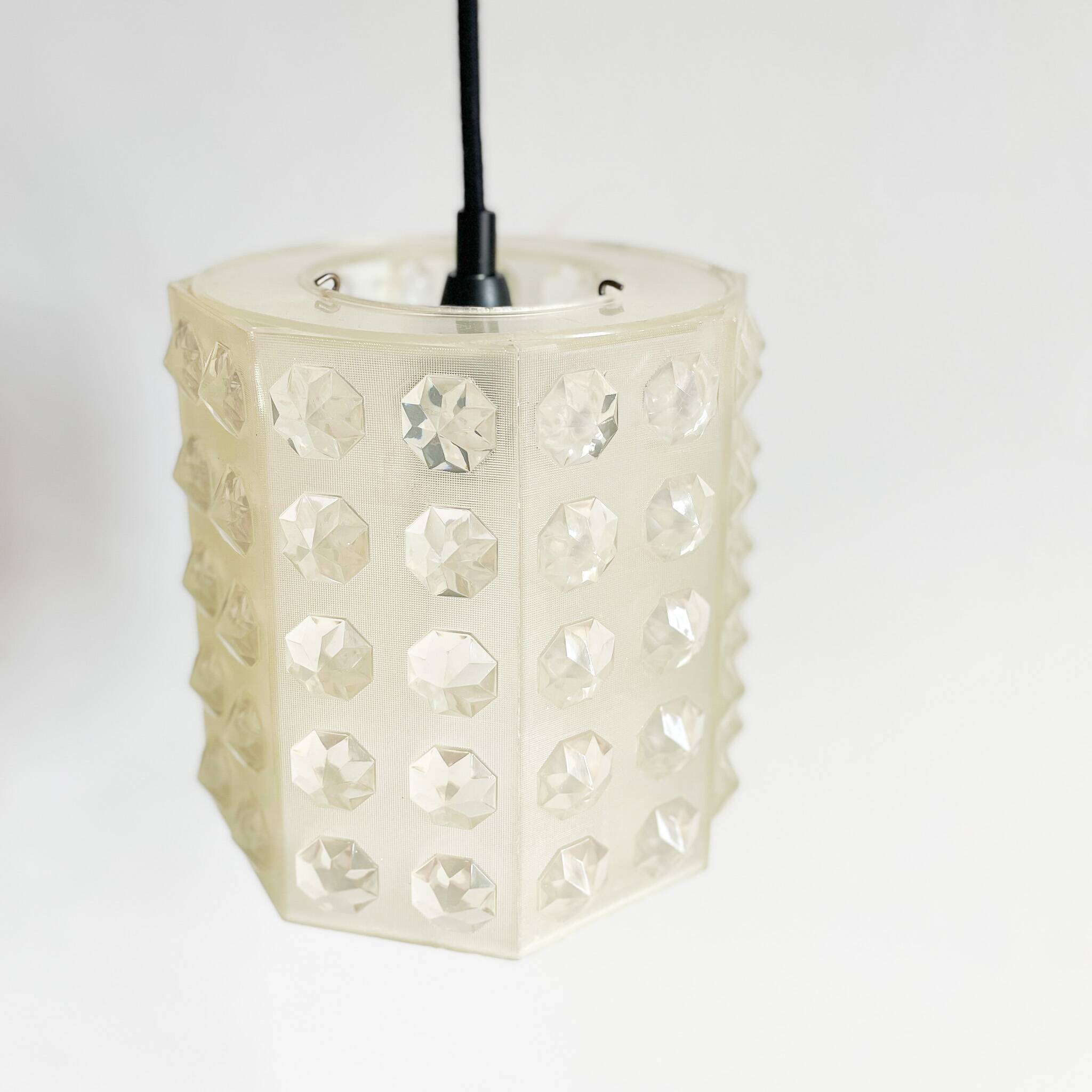 Vintage rotaflex octagonal diamond pendant light