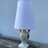 White and gold Limoges porcelain lamp
