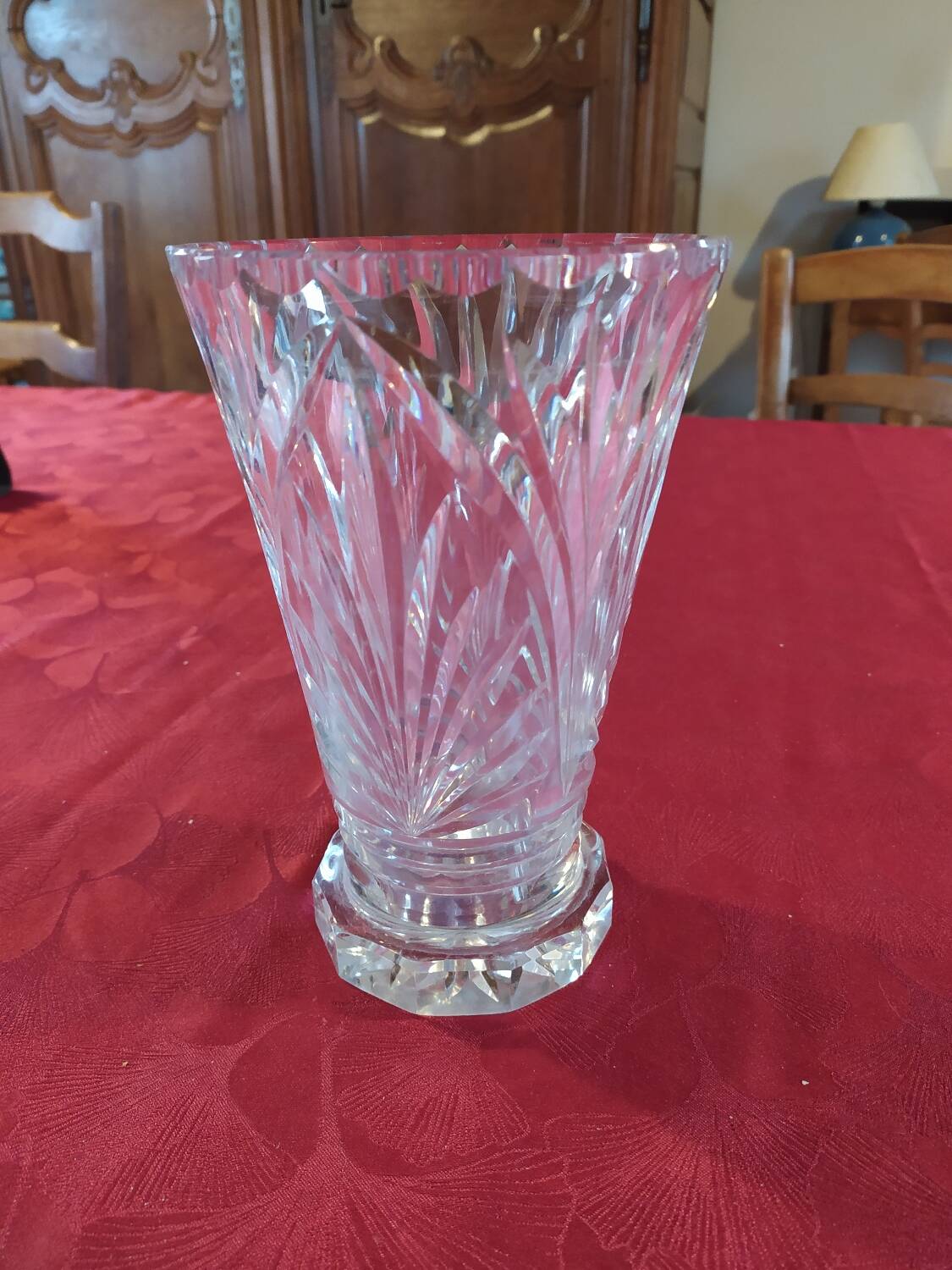 Signed Lorraine crystal vase