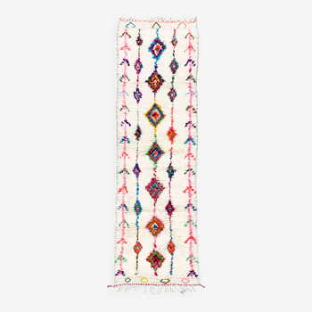 Moroccan Berber carpet Azilal colorful hallway 3.05x0.84m