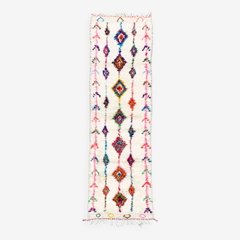 Tapis berbère marocain Azilal coloré couloir 3,05x0,84m