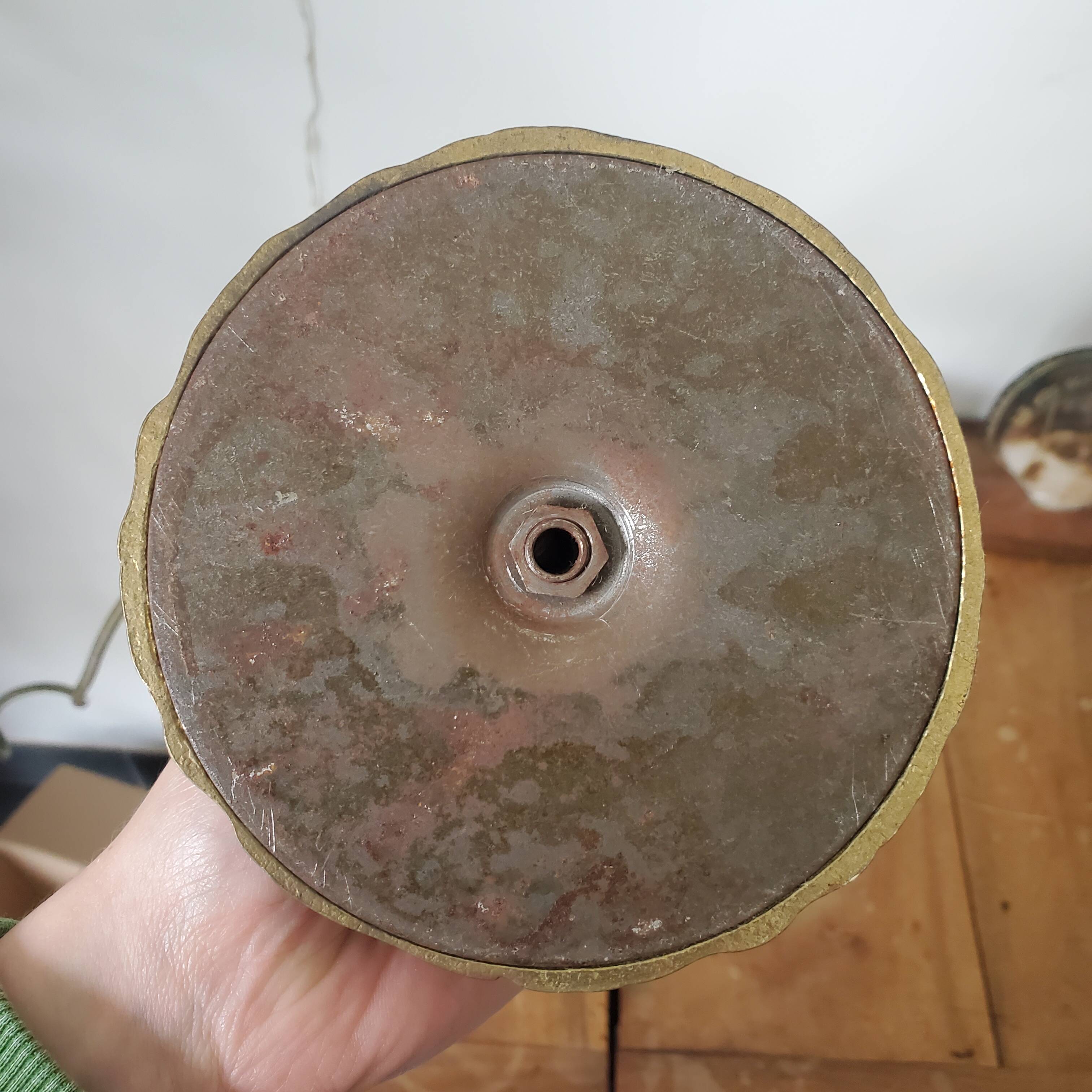 Brass and glass desk lamp