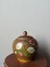Turned wooden candy box with hand-painted floral decoration, country decor