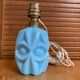 Foot of an old fair lamp chatard moulded blue glass vintage #e495