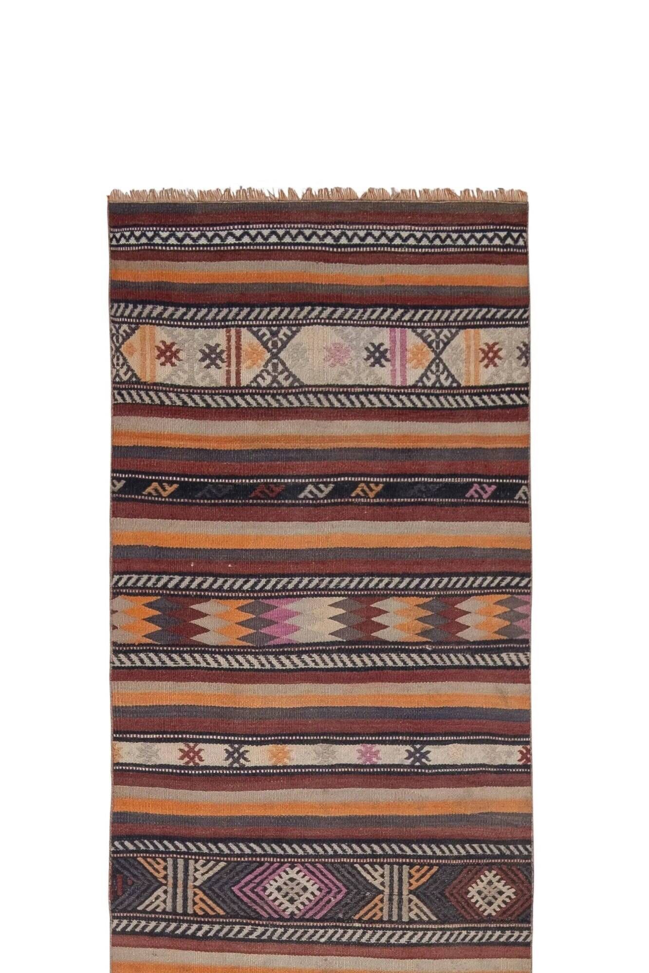 Vintage Turkish hallway rug 80x512 cm