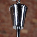 Glass and chrome chandelier