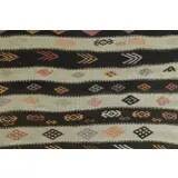 1970s Vintage Turkish Handmade  Beige Brown Kilim Runner Rug 138x460