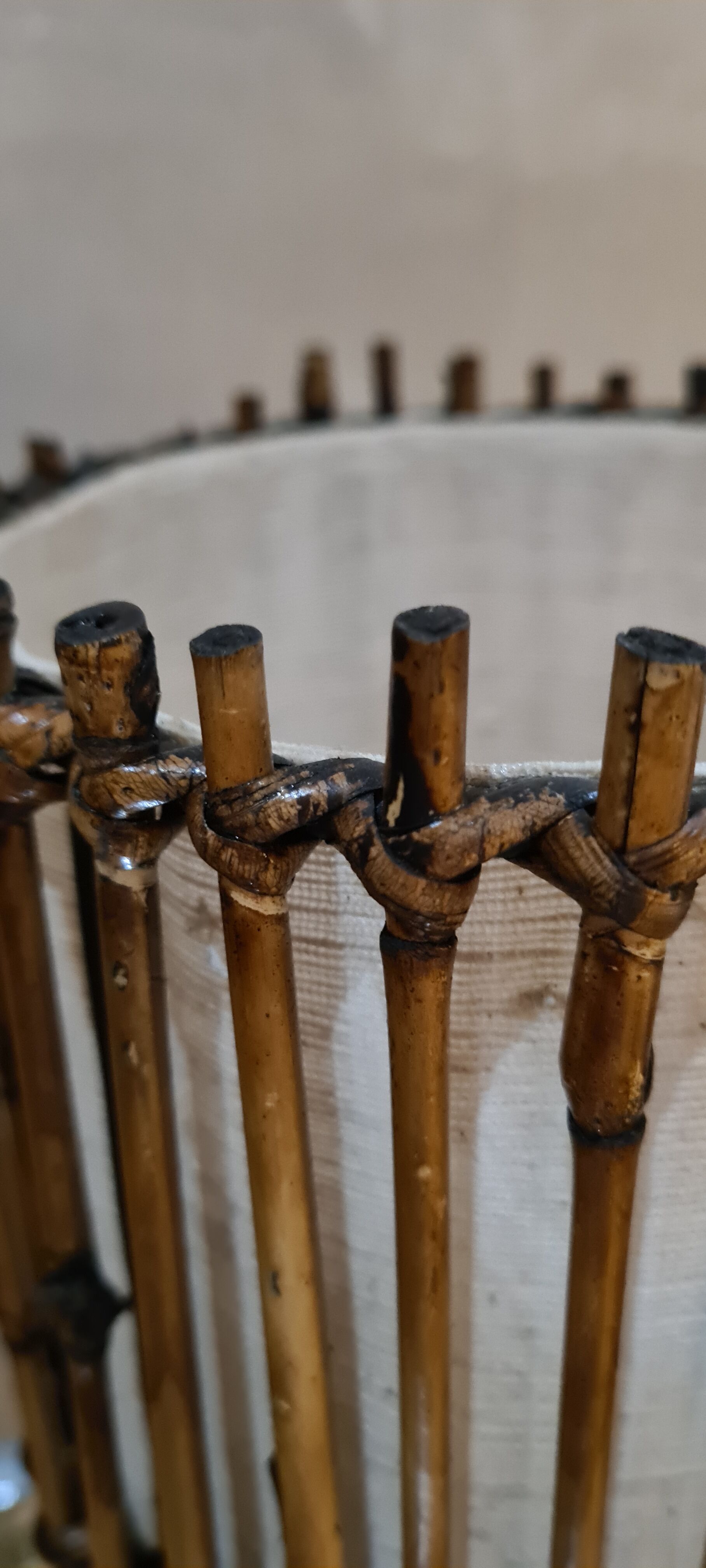 Wicker lamp rattan bamboo in the taste of louis sognot 1950 a 70