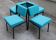 4 designer chairs, vintage 1962 (reupholstered) in the style of Pierre Guariche.