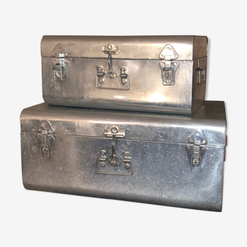 Vintage metal trunks
