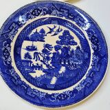 9 Antique Plates 19th Century Blue Willow Pattern Chinese Blue Decor