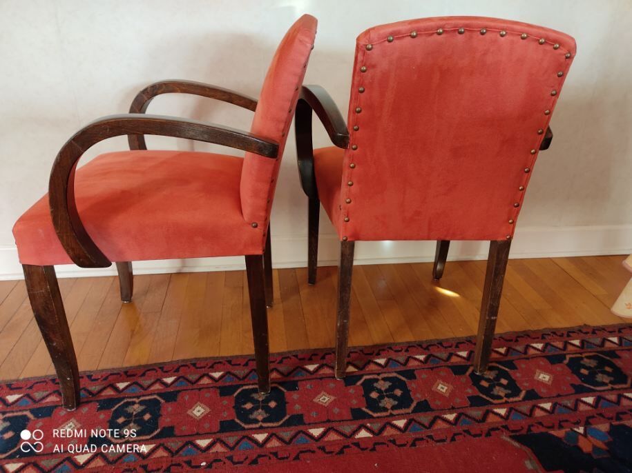 Pair of 50s bridge armchairs