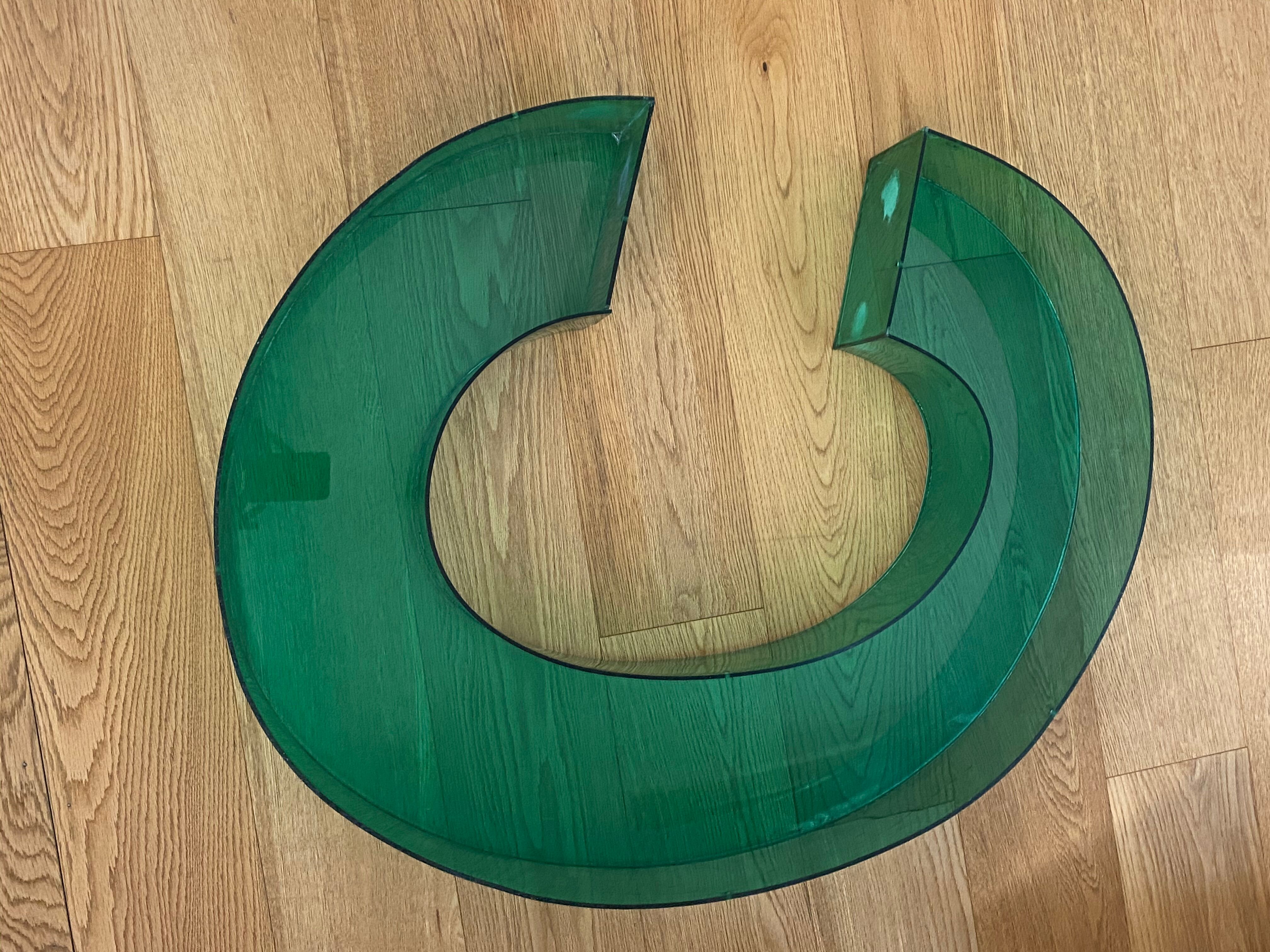Letter signs C in transparent plexiglass