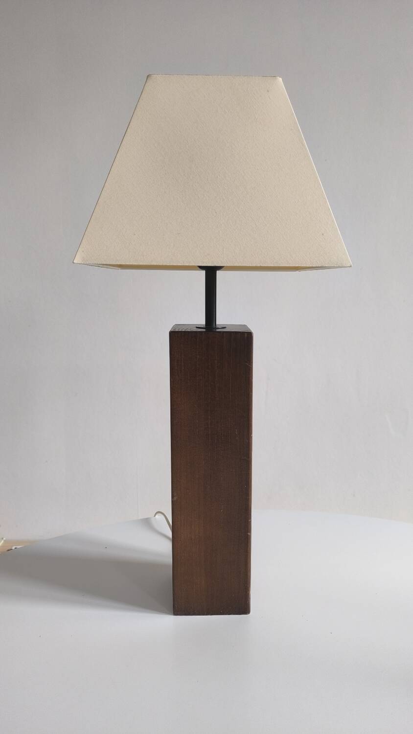 Oak table lamp 1970
