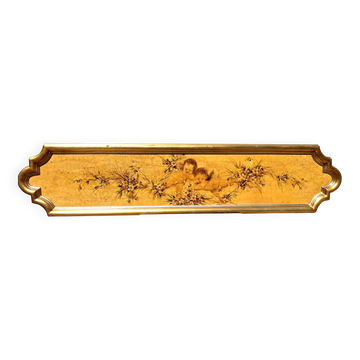 Vintage Venetian fresco, headboard, baroque art
