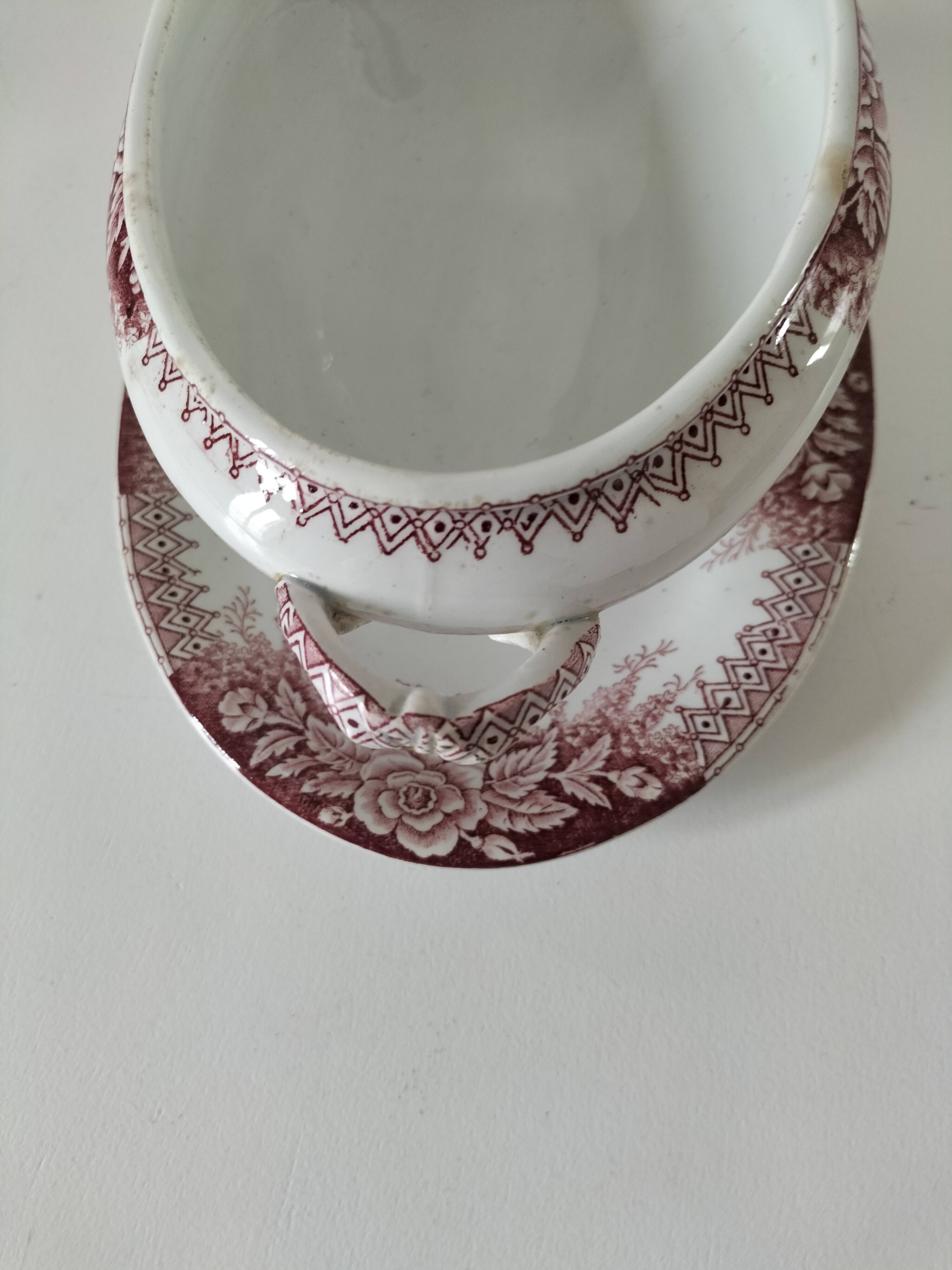 Rare old vegetable dish – Saint-Amand Hamage – English red ironstone