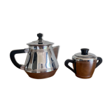 Teapot and copper sugar pot