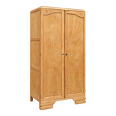 Parisian Art Deco wardrobe, renovated with raw wood.
