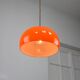 Mid-Century Italian Orange Glass and Brass Pendant Lamp
