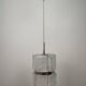 Brutalist Suspension "Ice Glass" and Chrome by Kaiser Leuchten