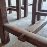 Set of 4 brutalist straw chairs