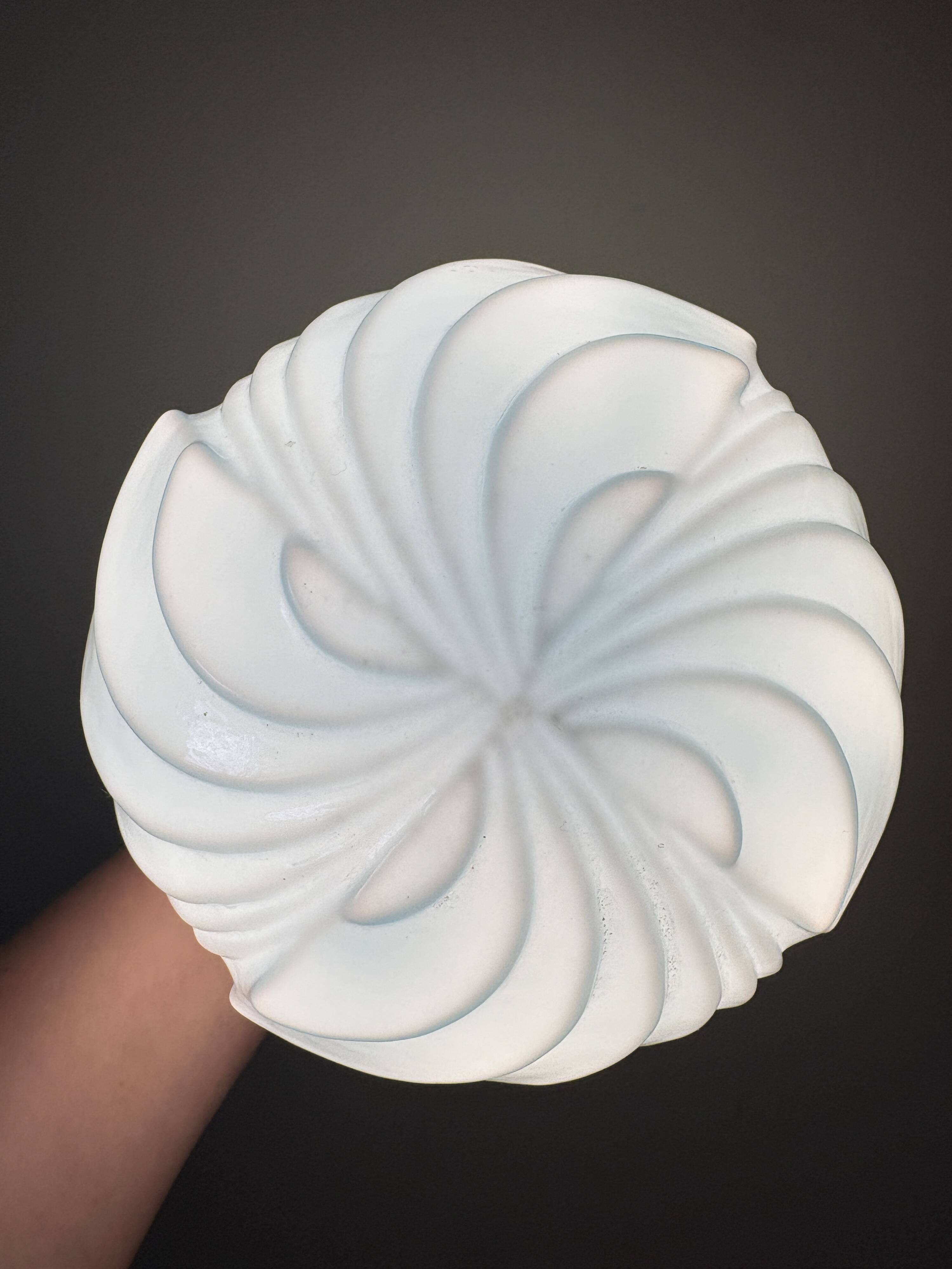 Vintage art deco globe wall lamp in blue opaline