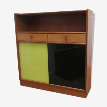 Small Yellow and Black glass furniture with sliding doors