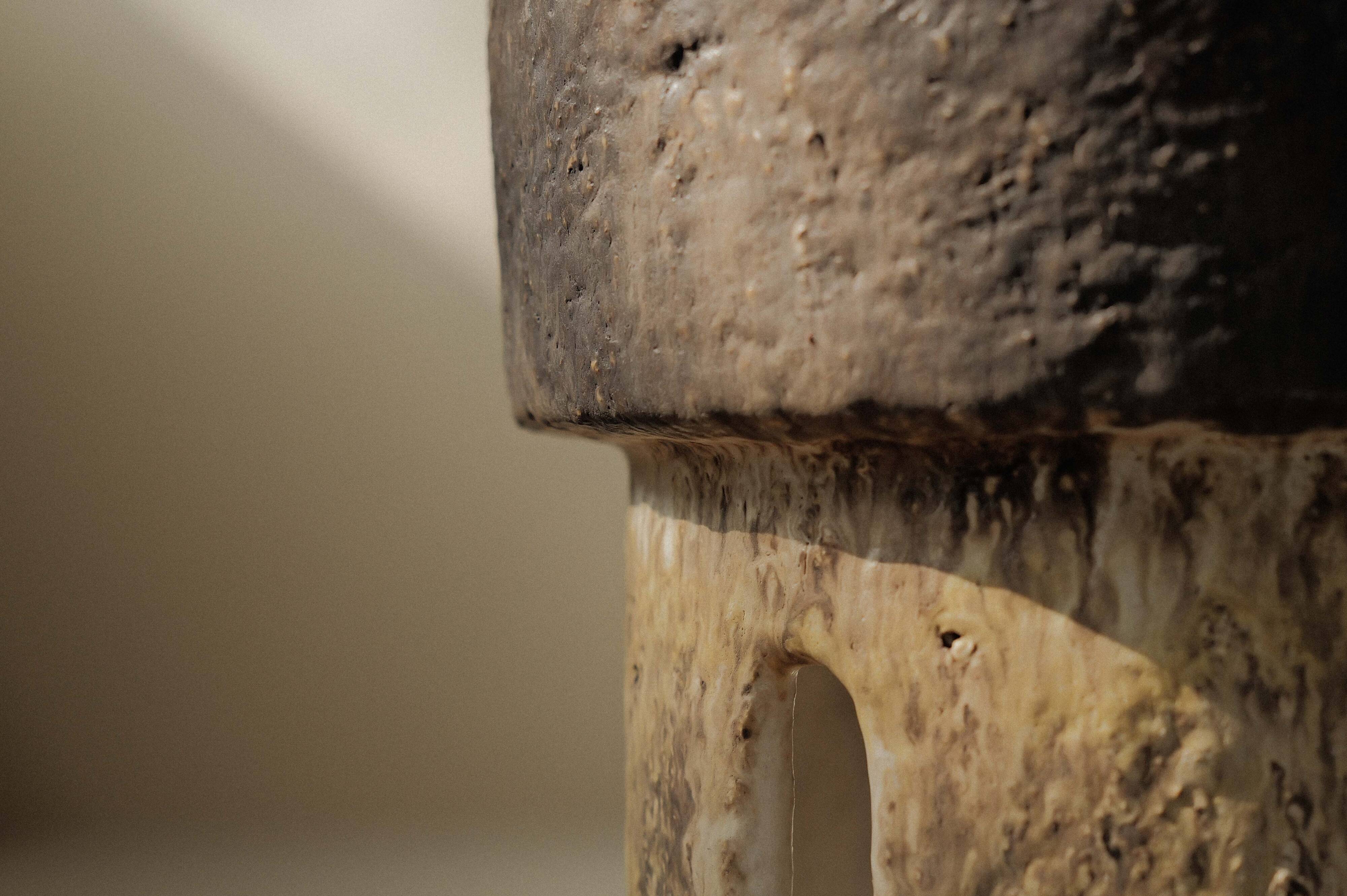 Large sculptural glazed ceramic planter, circa 1970