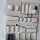 Vintage wall storage system in matte white ABS, Italy 1970s.