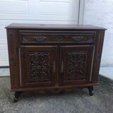 Antique solid wood sideboard with drawers and two doors