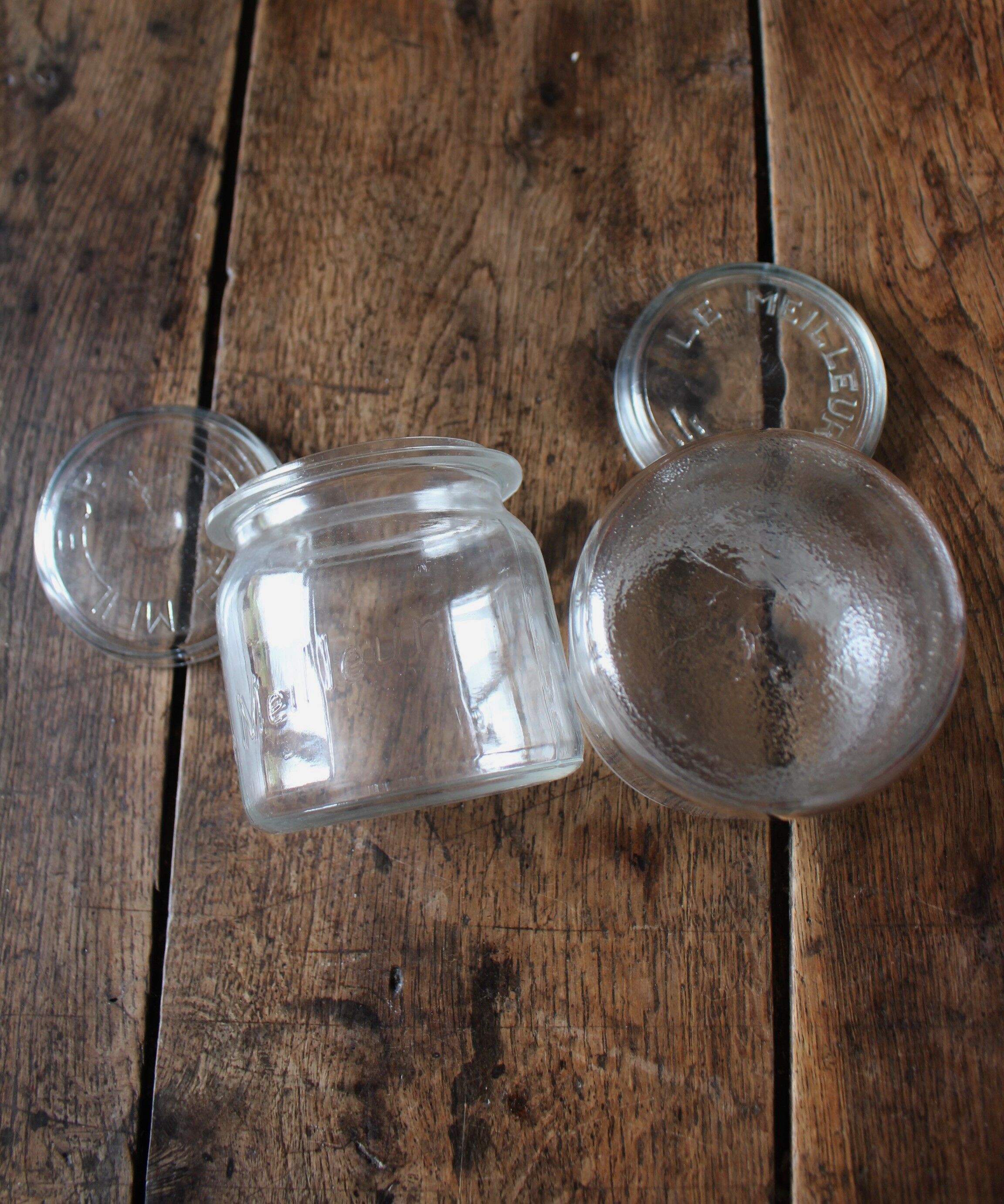 Lot 2 Jars The Best Clear Glass 1 L - 0.75 L