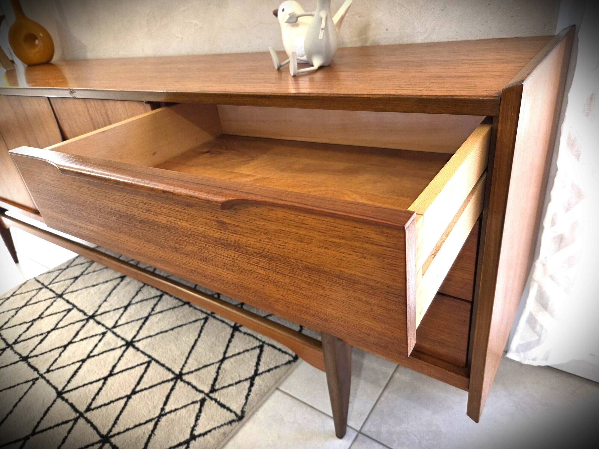 Low teak sideboard Scandinavian design
