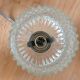 Five-spoke chandelier in chrome-plated metal and structured/vintage glass 60s-70s