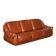 Vintage faux leather 3-seater sofa padding Italy 1970s