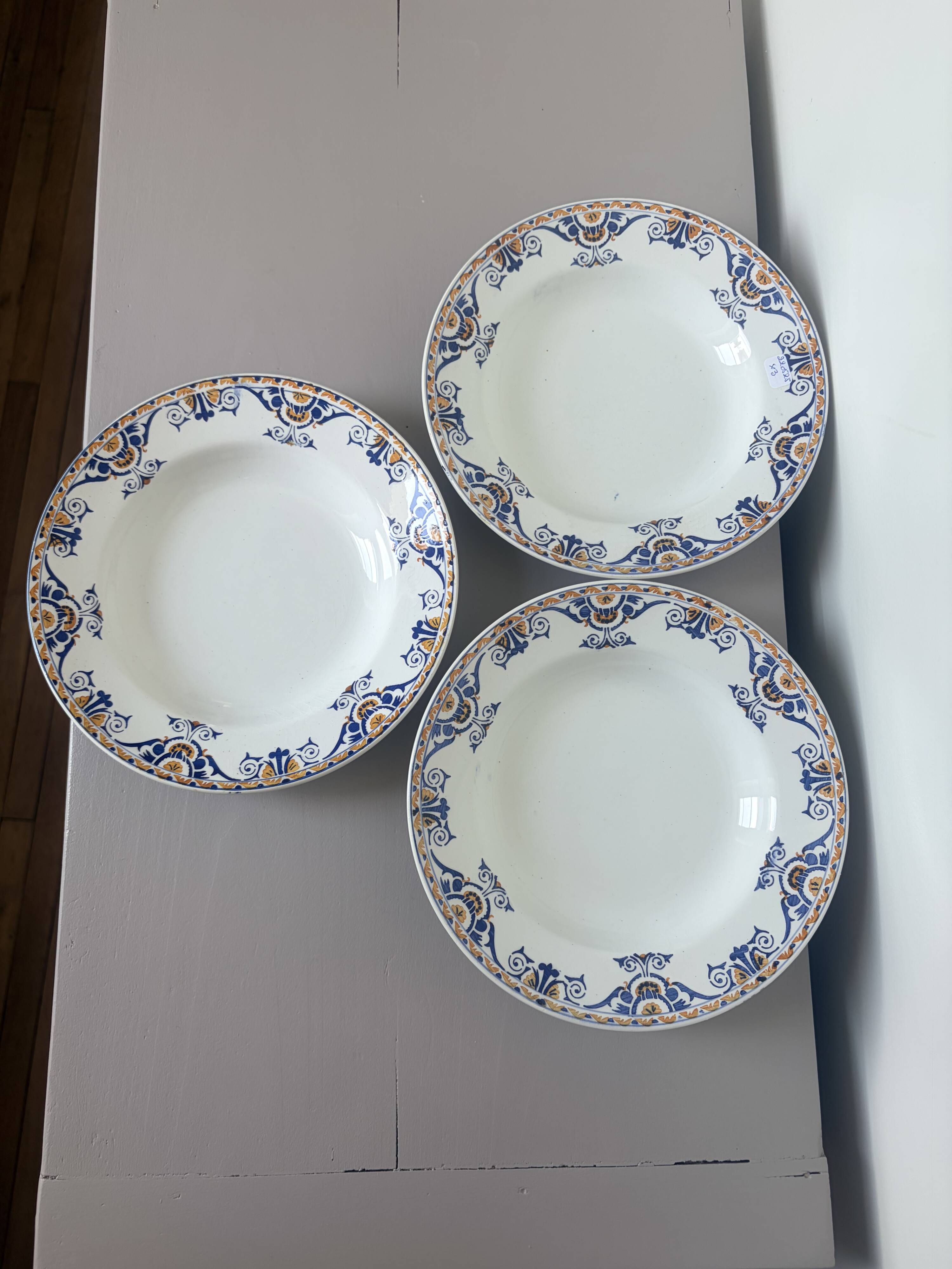 3 vintage deep plates from Moulin des Loups and Hamage St Gast 220525