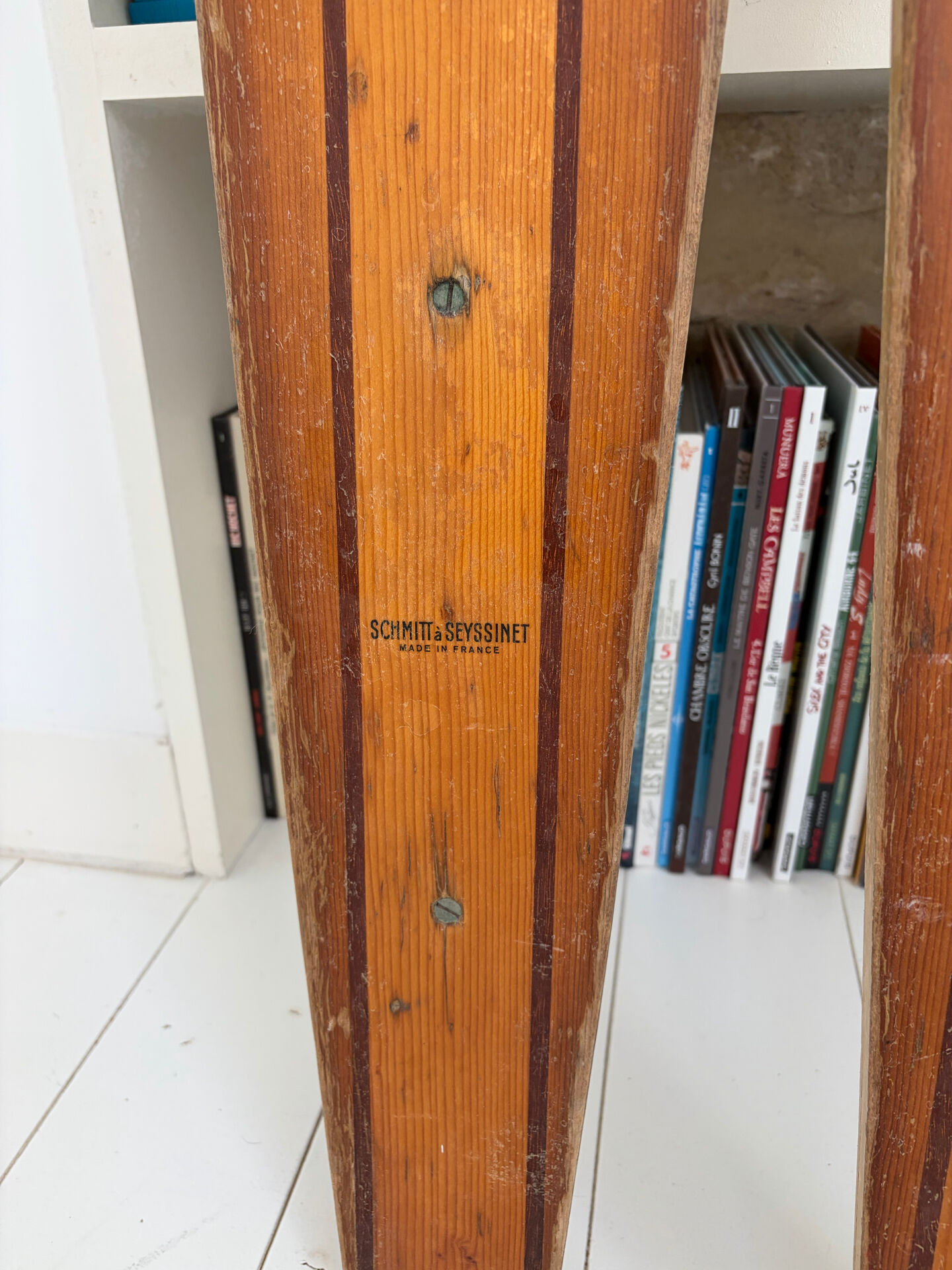 Pair of vintage wooden skis "Reflex"