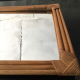 Rectangular rattan mirror, 72x47 cm