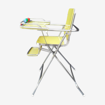 Foldable removable yellow formica baby high chair