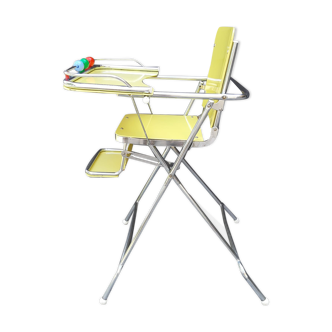 Foldable removable yellow formica baby high chair