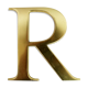 Lettre vintage "r" en laiton