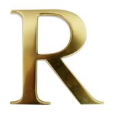 Letter "r" vintage brass