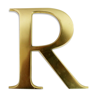 Letter "r" vintage brass