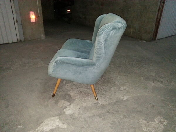 Fauteuil bergere wing chair année 50 60