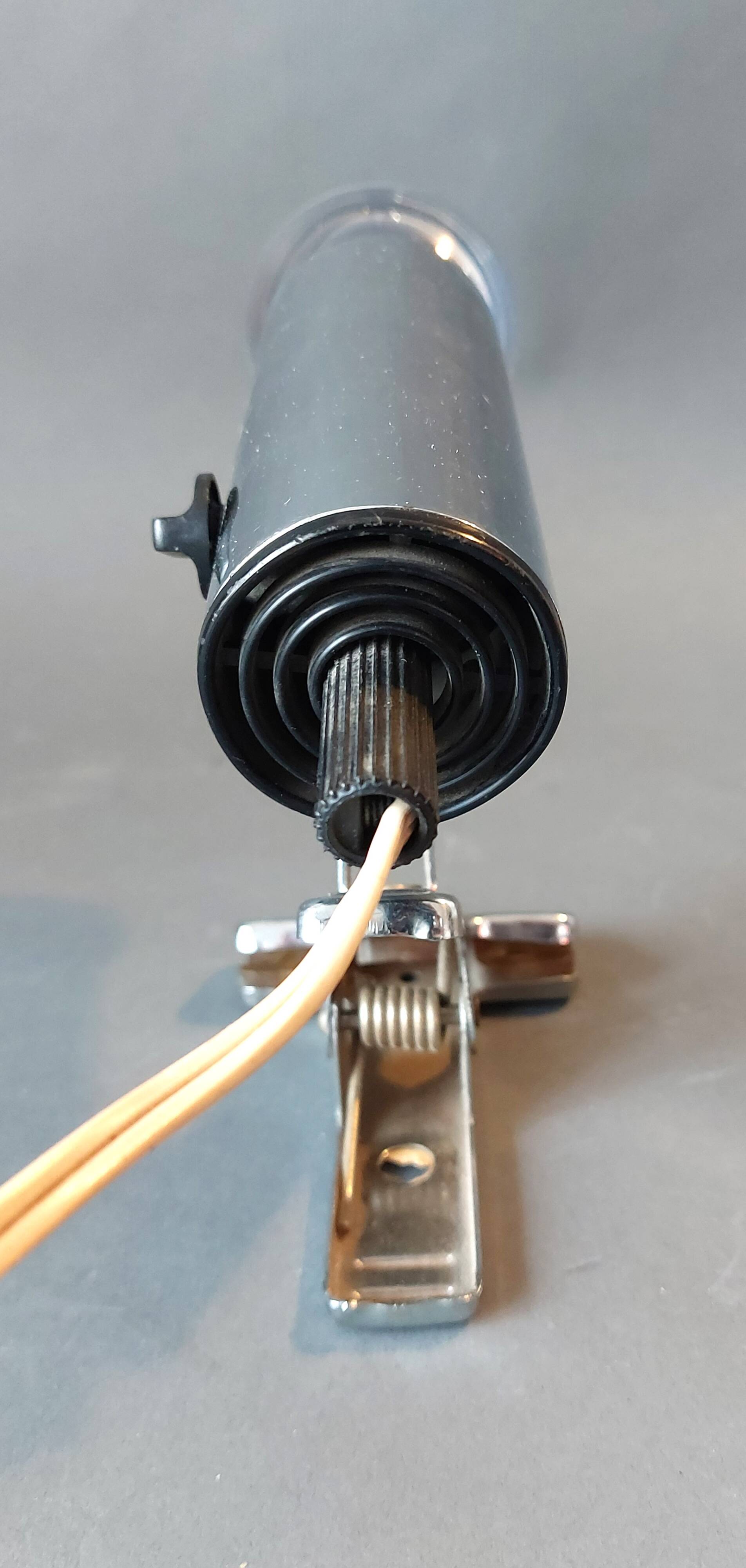 Chrome clip-on spotlight Targetti 1960, Italy.