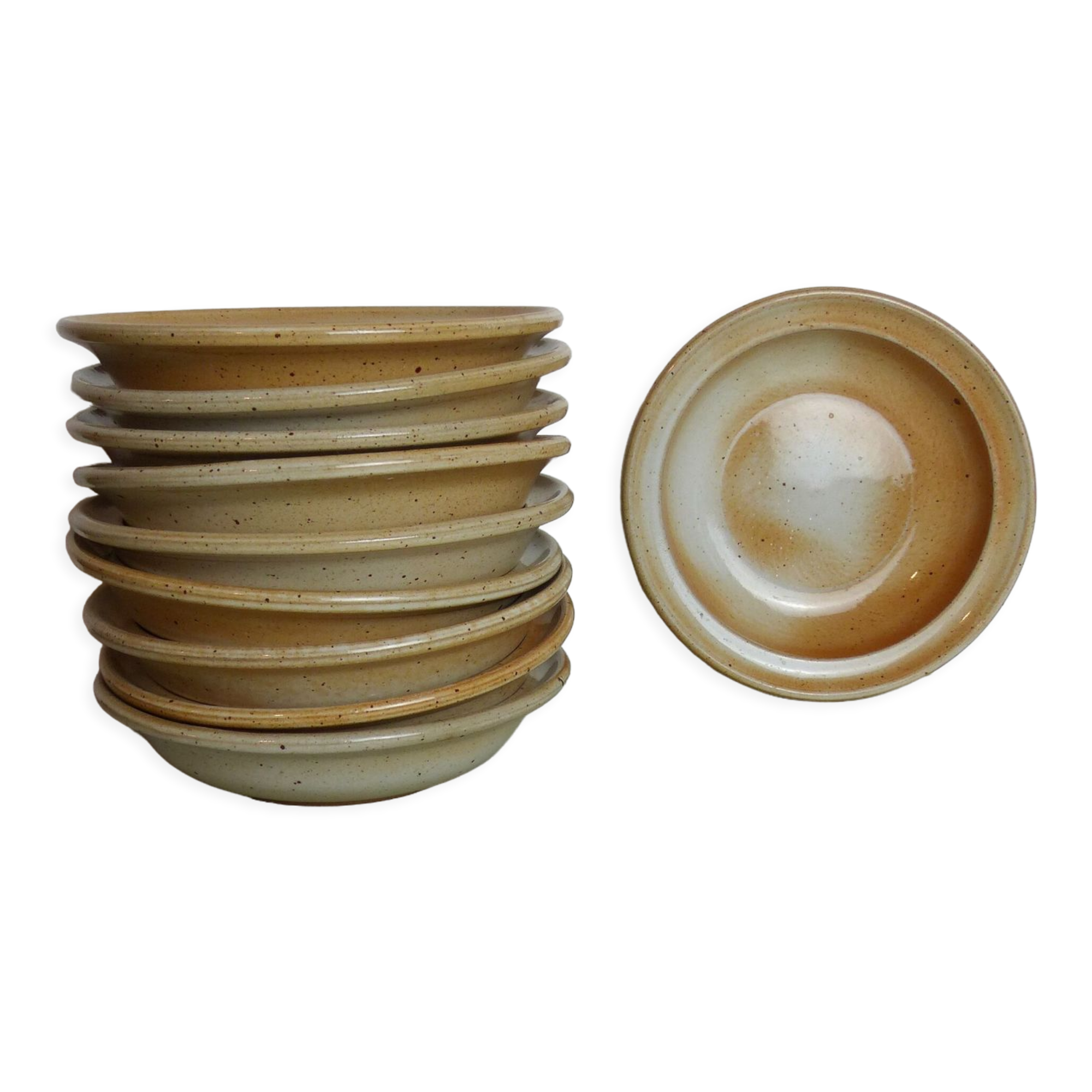 Set of 10 hollow plates Grès du Marais