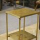 Néo-classical coffee table set with 2 side tables, mirrored glass, 1980s.