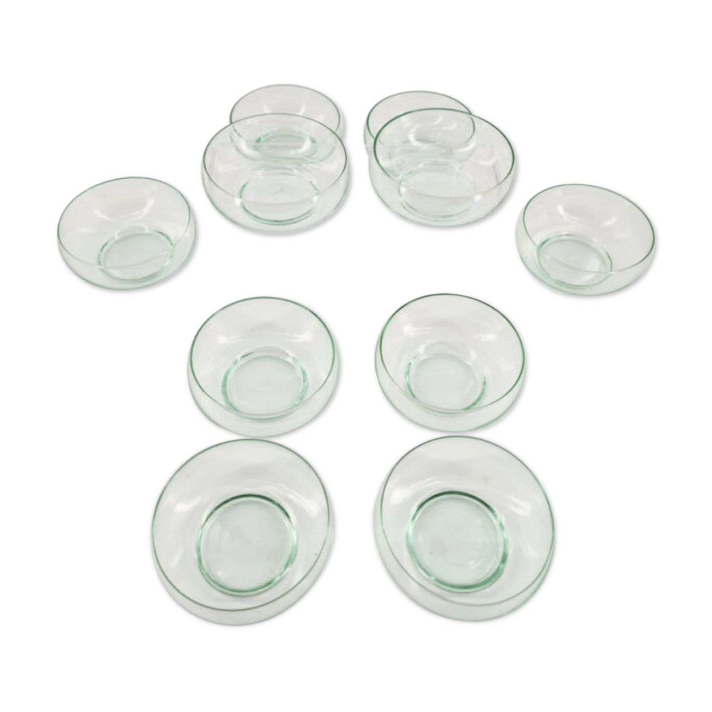 Suite of 10 Daum crystal cups